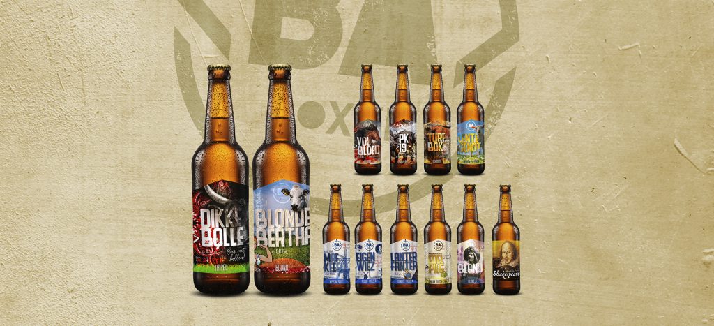Verschillende bierflessen van Brouwerij Avereest