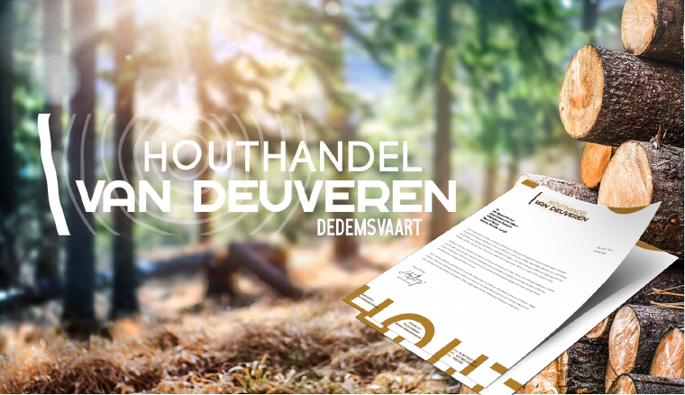 Huisstijlvoorbeeld met drukwerk uit de ontwerp-PDF.